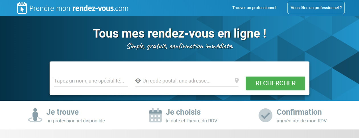 prendre rendez-vous en ligne